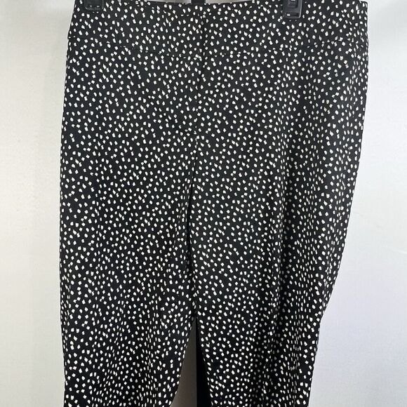 Loft Dress Pants Ankle Marisa Sketched Polka Dots Black & White Structure Sz 14 - Picture 2 of 11